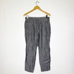 Athleta Linen Pants Gray Ankle Linen Casual Loose Wide Leg Women’s Size 4